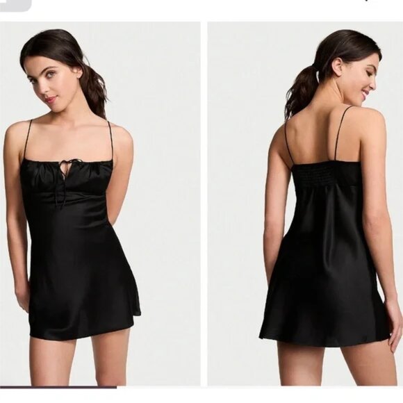 Victoria's Secret Black Tencel Slip Dress - Picture 3 of 6